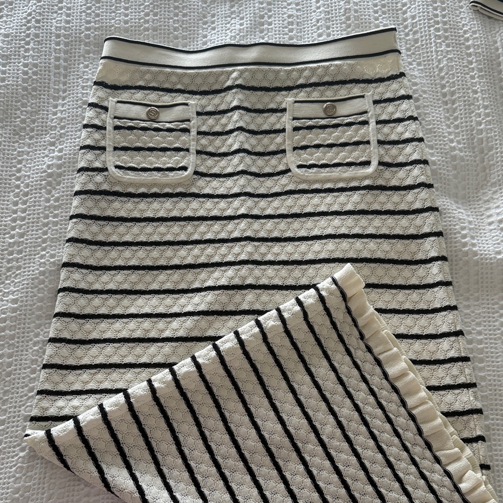 Striped Black and White Women's Skirt